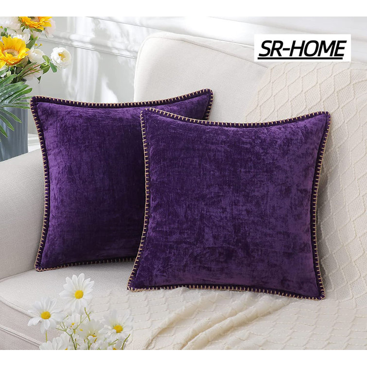 Purple velvet best sale pillow cover